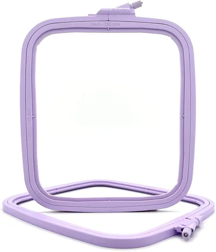 Miniatura 19 de Nurge 5 aros cuadrados grandes de plástico para bordar, aro de costura cruzada, aro de aguja perforadora, multicolor