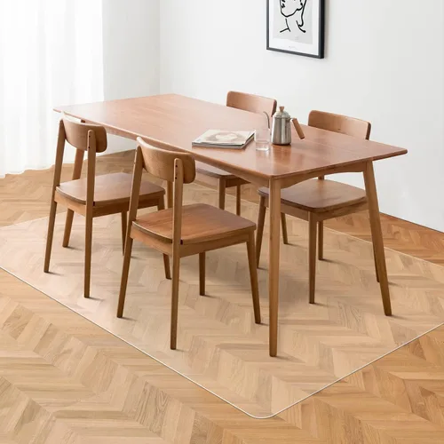 Alfombrilla Transparente para Silla, 3'×5' Alfombrillas de Suelo para el Hogar, Protector de Suelo Duro Duradero Antideslizante, Protector de Suelo
