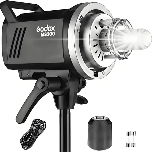 Godox MS300 Flash de Estudio Compacto 300W 2.4G Monolight Inalámbrico con Lámpara de Modelado de 150W, Excelente Estabilidad de Salida de Potencia,
