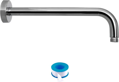 Miniatura 19 de Lordear Brazo de ducha montado en la pared, tubo de ducha de 12 pulgadas con brida, vástago de ducha redondo de 1/2 NPT para cabezal de ducha, negro