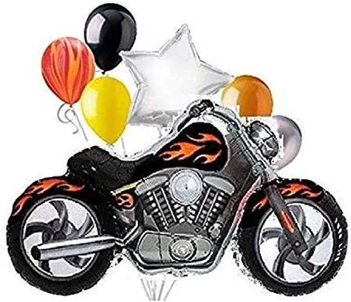 7 nuevos globos para fiesta, color negro, para cualquier ocasión, regalos de cumpleaños, decoración de motociclista, rally, carrera, fiesta,