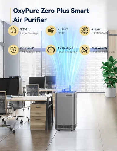 Miniatura 2 de Nuwave OxyPure Zero Plus - Purificador de aire, ahorro en reemplazos de filtros, cubre hasta 3210 pies cuadrados de habitación grande con potente