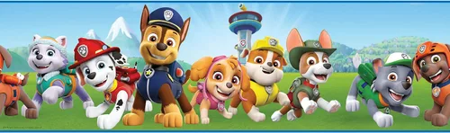 RoomMates RMK12133BD Paw Patrol Cenefa de Papel Tapiz Despegar y Pegar
