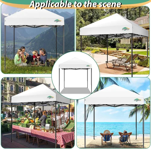 Miniatura 132 de COBIZI Tienda de campaña desplegable de 6.6 x 6.6 pies, toldo resistente, fácil de instalar, impermeable, para exteriores, fiestas, playa, jardín
