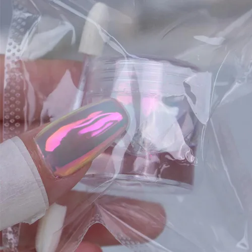 Miniatura 3 de Polvo de uñas cromado Pigmento holográfico con efecto espejo de dona esmaltado Arte de uñas de grado profesional y resina para manualidades