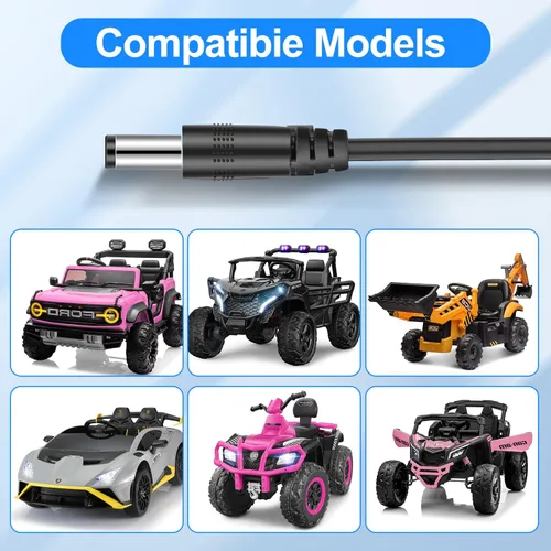 Miniatura 6 de EGK Cargador de 24 V para auto de juguetes con cable de 6.6 pies, adaptador de alimentación para Wrangler SUV Kid Trax Dynacraft Toy Car JeepATV