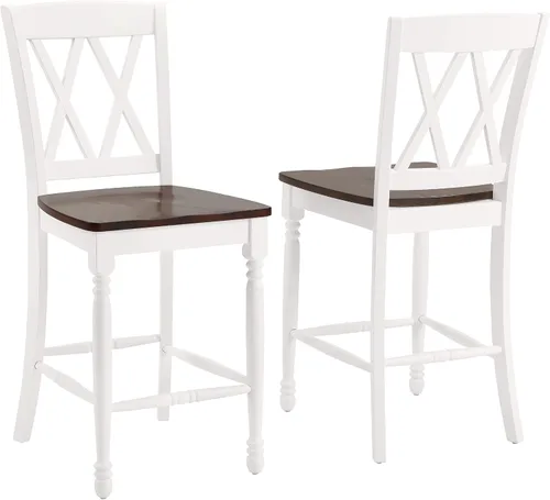 Miniatura 5 de Crosley Furniture Shelby Wood X - Juego de 2 taburetes de bar con altura trasera