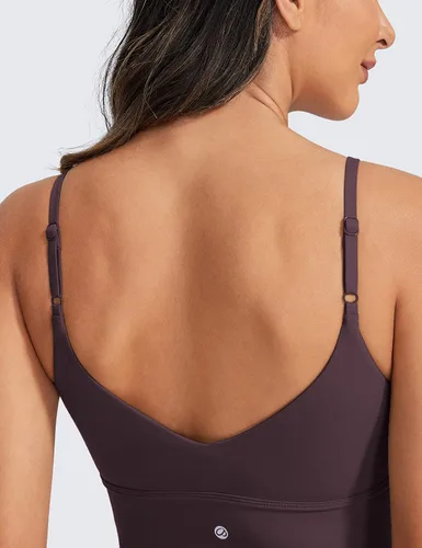 Miniatura 3 de CRZ YOGA Adjustable Longline Sports Bra for Women - V Back Wireless Workout Padded Yoga Camisole Cropped Tank Tops