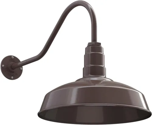 Miniatura 74 de Steel Lighting Co. Gardena - Luz de granero Montaje en pared al aire libre Cúpula de 16 pulgadas Cuello de cisne de 16 pulgadas Luz