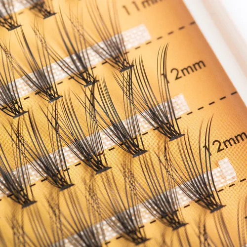 Miniatura 3 de 240 extensiones de pestañas individuales, paquete de mezcla de volumen de racimos de pestañas 20D, longitudes de mezcla de 0.394-0.551 in, rizo C