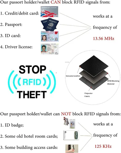 Miniatura 5 de KALMORE Cartera pequeña de cuero con RFID asegurada espaciosa y bonita con cremallera para mujer