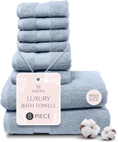 Miniatura 19 de Set de 8 piezas de toallas de baño. 2017 (Nueva colección). 2 toallas de baño, 2 toallas de mano, 4 paños. Toallas turcas calidad premium. Super