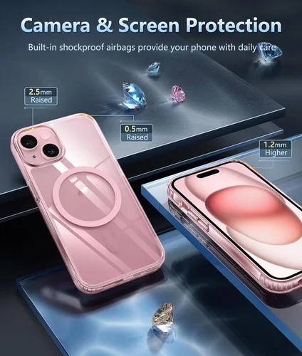 Miniatura 1544 de FNTCASE Funda para iPhone 13 Pro-Max: Fundas magnéticas transparentes compatibles con Magsafe Slim anti amarillamiento protección contra caídas