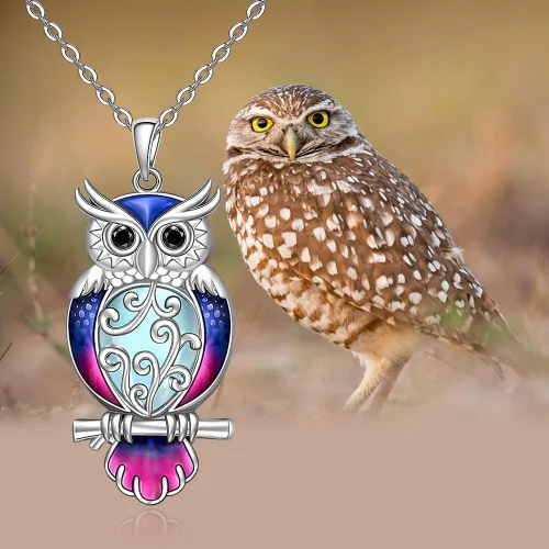 Miniatura 6 de Flamingo Necklace Halloween Skeleton Cat Necklace Turtle Axolotl Hummingbird Necklaces for Women 925 Sterling Silver Cute Animal Jewelry Christmas