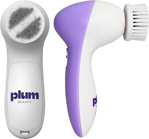 Plum Beauty Cepillo eléctrico de limpieza facial recargable, cepillo giratorio para limpieza de poros para piel radiante, limpiador eléctrico para
