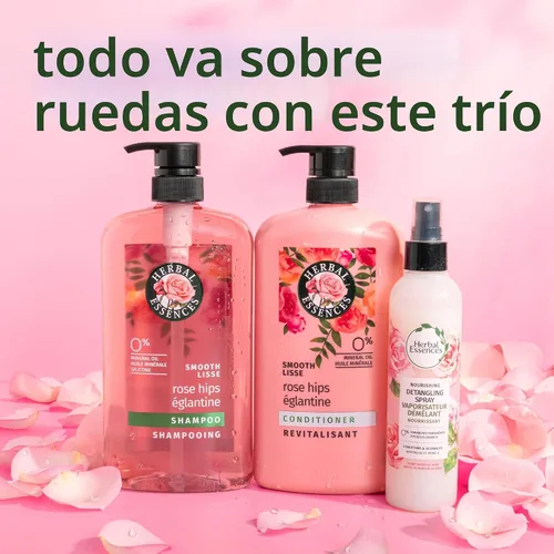 Miniatura 6 de Herbal Essences Champú Rose Hips - Cabello suave y brillante con vitamina E y jojoba, seguro para cabello teñido y aroma floral, libre de crueldad