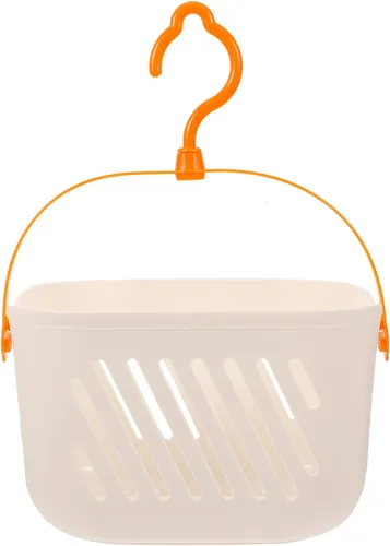 Miniatura 10 de Angoily Organizador de ducha colgante de plástico, cesta de ducha portátil, organizador de cocina, cesta de almacenamiento con gancho para el hogar