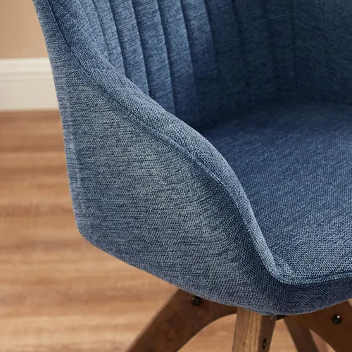 Miniatura 8 de Art Leon Silla de Escritorio - Silla de Oficina Moderna de Mediados de Siglo Sin Ruedas, Silla Giratoria de Acento con Patas de Madera de Roble