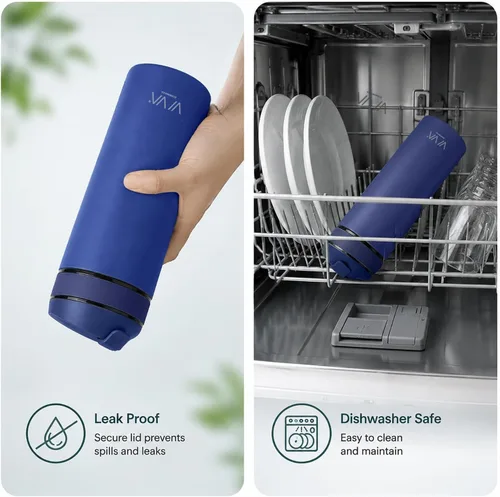 Miniatura 7 de VIVA Recharge - Botella infusor de té, vaso de té de viaje de acero inoxidable aislado de 16 onzas con infusor para hojas sueltas, té y café Azul