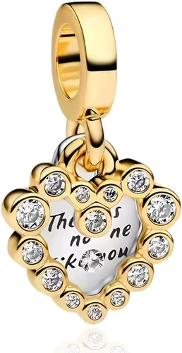 Miniatura 76 de Dijes de plata de ley 925 con diseño de oso dorado para mujer, pulseras y collares, regalos para familiares y amigos, 3 piezas/paquete