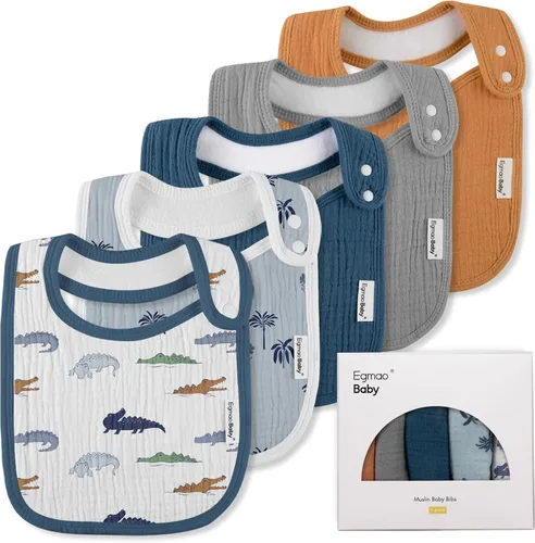 Miniatura 9 de Baberos de muselina para bebés niños y niñas, babero de muselina orgánica para bebé para babeo y dentición, baberos suaves de bandana para babeo