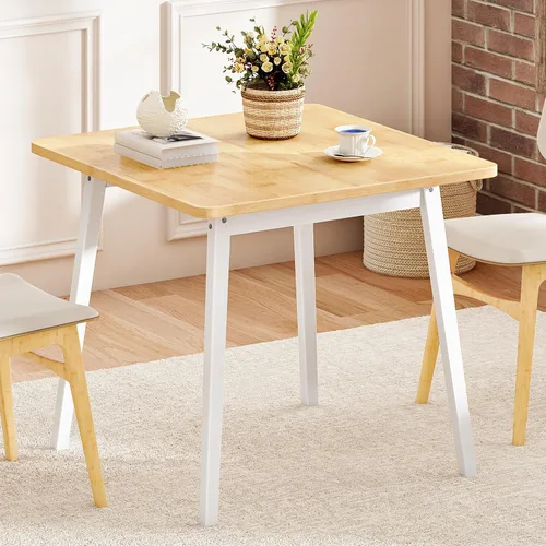 Miniatura 11 de Mesa de Comedor de Bambú HOOBRO, Mesa de Comedor Cuadrada para 2, Mesa de Cocina de 27.6" para Espacios Pequeños, Mesa de Escribir, Fácil de Montar