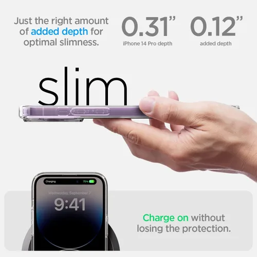 Miniatura 6 de Spigen Funda ultra híbrida MagFit diseñada para iPhone 14 Pro (2022) [antiamarilleo] [protección de grado militar] compatible con MagSafe