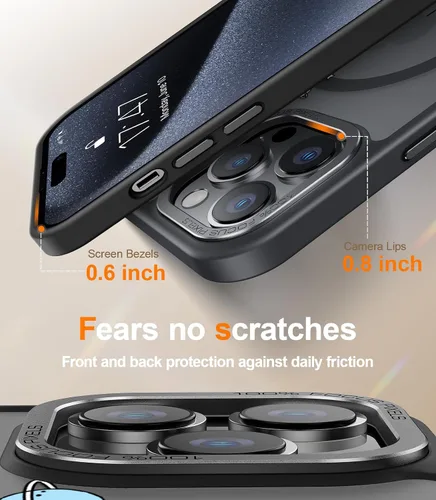 Miniatura 4 de Goodon para iPhone 15 Pro Max con protector de pantalla de privacidad, compatible con Magsafe, funda translúcida mate a prueba de golpes - Linda