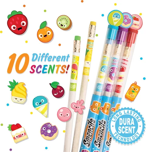 Miniatura 3 de Smencils - Lápices patentados de grafito perfumado gourmet HB #2 hechos de periódicos reciclados, 10 unidades, regalos para niños, suministros
