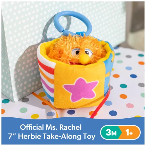 Miniatura 2 de Ms. Rachel Herbie - Juguete sensorial oficial para llevar, columpio de bebé y cochecito de bebé, juguetes de dentición con sonajero y clip, juguetes