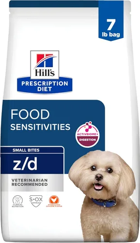 Miniatura 14 de Alimento seco para perros Prescription Diet z/d de Hill's para sensibilidades cutáneas/alimentarias hidrolizadas, dieta veterinaria, bolsa de 25 lb