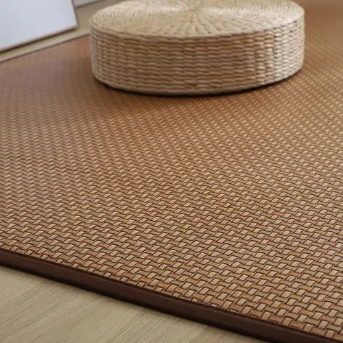 Miniatura 3 de QQXX Tapete de tatami japonés, de ratán natural, antideslizante, transpirable, plegable de verano, tapete para dormir, para interiores, sala de F