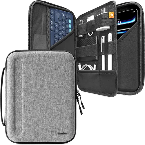 Miniatura 10 de tomtoc Funda tipo cartera para iPad Pro M5/M4 de 11 pulgadas 2025 y iPad Air M2 2024, iPad (A16), funda de transporte y almacenamiento con Negro