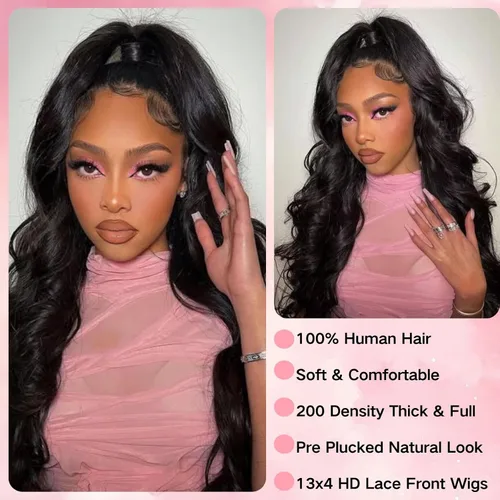 Miniatura 6 de MAKATI Pelucas de cabello humano ondulado de 22 pulgadas con encaje frontal transparente HD de 22 pulgadas, densidad 200, para mujeres negras, sin
