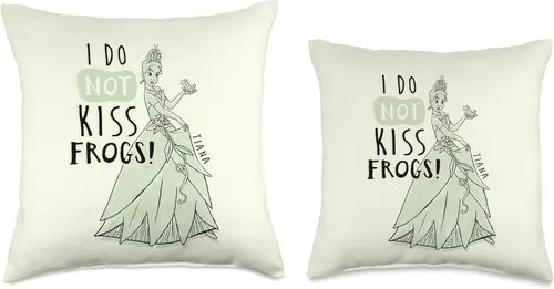 Miniatura 3 de Disney Princess Tiana I Do Not Kiss Frogs - Almohada de 15.7 x 15.7 in, multicolor