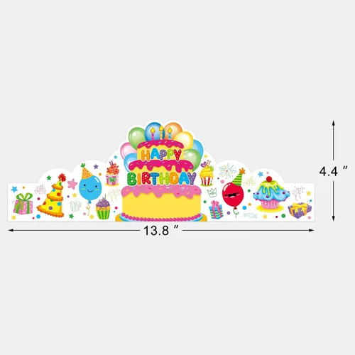 Miniatura 7 de Paquete de 36 coronas de cumpleaños para niños, sombreros de fiesta de papel coloridos para estudiantes, aula, escuela, suministros de fiesta VBS