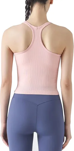 Miniatura 79 de sphinx cat - Camiseta corta de entrenamiento para mujer, camiseta sin mangas, acanalada, con espalda cruzada y brasier integrado