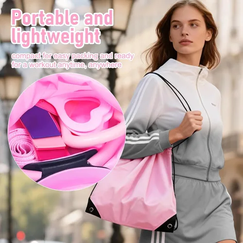 Miniatura 6 de Home Kit de pilates para mujer – Anillo de pilates de 12 pulgadas, juego de pelota y bandas de resistencia de 9 pulgadas, equipo completo de pilates