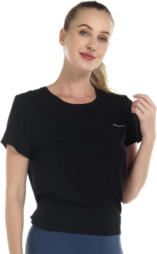 Miniatura 2 de GRAMVAL Camisetas con lazo en la espalda para mujer, manga corta, cuello redondo, espalda abierta, sudaderas atléticas