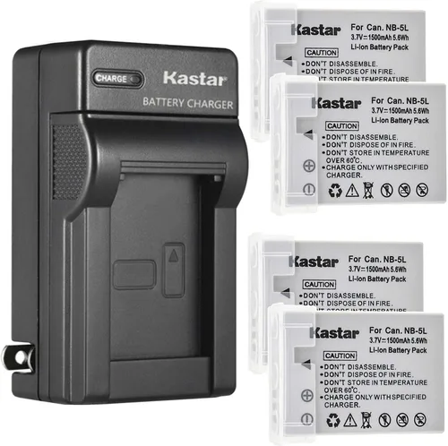 Miniatura 7 de Kastar - Cargador de batería de pared AC para Canon NB-5L NB5L, NB-5LH NB5LH, 1135B001 batería, Canon CB-2LX CB-2LXE Charger, Canon Digital IXUS 850
