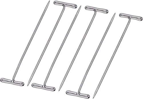Miniatura 4 de Mudder Paquete de 100 alfileres en T para peluca, alfileres de costura de 2 pulgadas, alfiler largo y recto para maniquí, costura, pasador en T