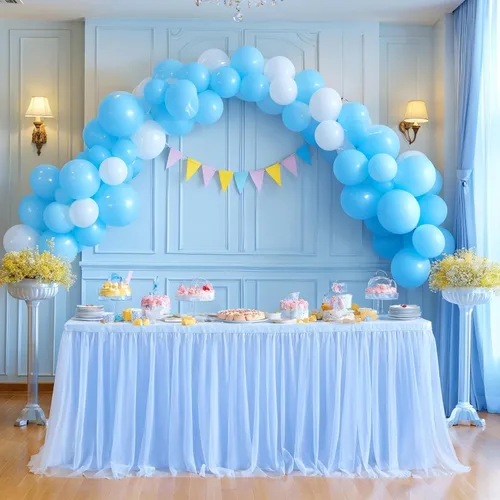 Miniatura 13 de Suppromo - Falda de mesa con tutú de calidad superior, con 3 capas de malla, plisada, de tul, para fiestas, bodas, baby shower, fiestas de Rosa