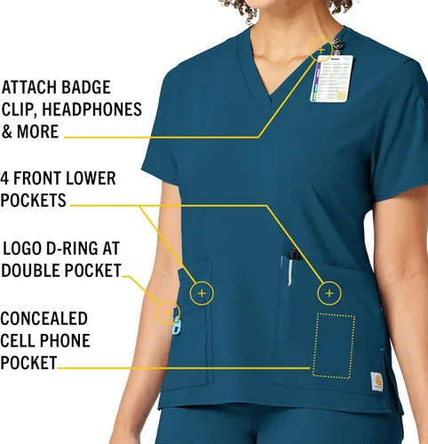 Miniatura 3 de Carhartt, Cross-Flex, camiseta hospitalaria, mediana, para mujer
