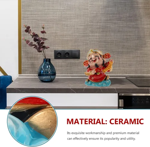 Miniatura 6 de BESPORTBLE CAI Shen - Estatua de Feng Shui, Dios de la riqueza, 2.5 x 3.5 pulgadas, adornos de resina de la suerte para sala de estar, dormitorio