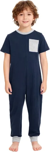 easyforever Necesidades especiales Ropa adaptativa para niños Niños Mono de manga corta Anti-Strip Mono de pierna larga con cremallera en la espalda