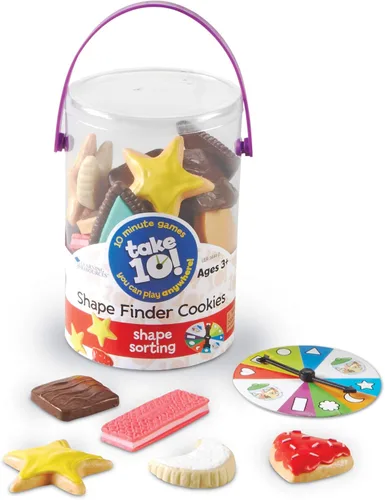 Learning Resources Toma 10 galletas de búsqueda de formas, habilidades de vocabulario temprano, habilidades motoras gruesas y finas, a partir de 3