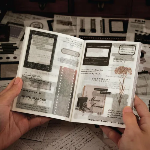 Miniatura 8 de Dizdkizd Calcomanías Washi con Temática Celestial para Journaling, Libro de Calcomanías de Efímera Vintage con 180 Calcomanías de Planetas y 20