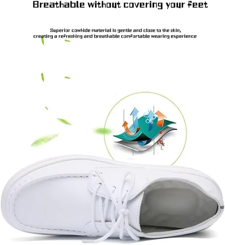 Miniatura 5 de Zapatos de enfermería ligeros y antideslizantes para mujer, cómodos zapatos de trabajo con cordones, zapatos de trabajo de enfermería, cuidado