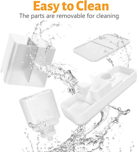 Miniatura 6 de Yummy Sam Alimentador automático para mascotas pequeñas y dispensador de agua, 2 en 1 por gravedad para gatos, juego de comedero y bebedero Blanco