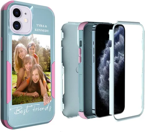 Miniatura 70 de Funda de fotos personalizada para iPhone 11 Apple Phone Plaid Collage - Imagen personalizada para hacer fotos en 3 híbridos gruesos resistentes